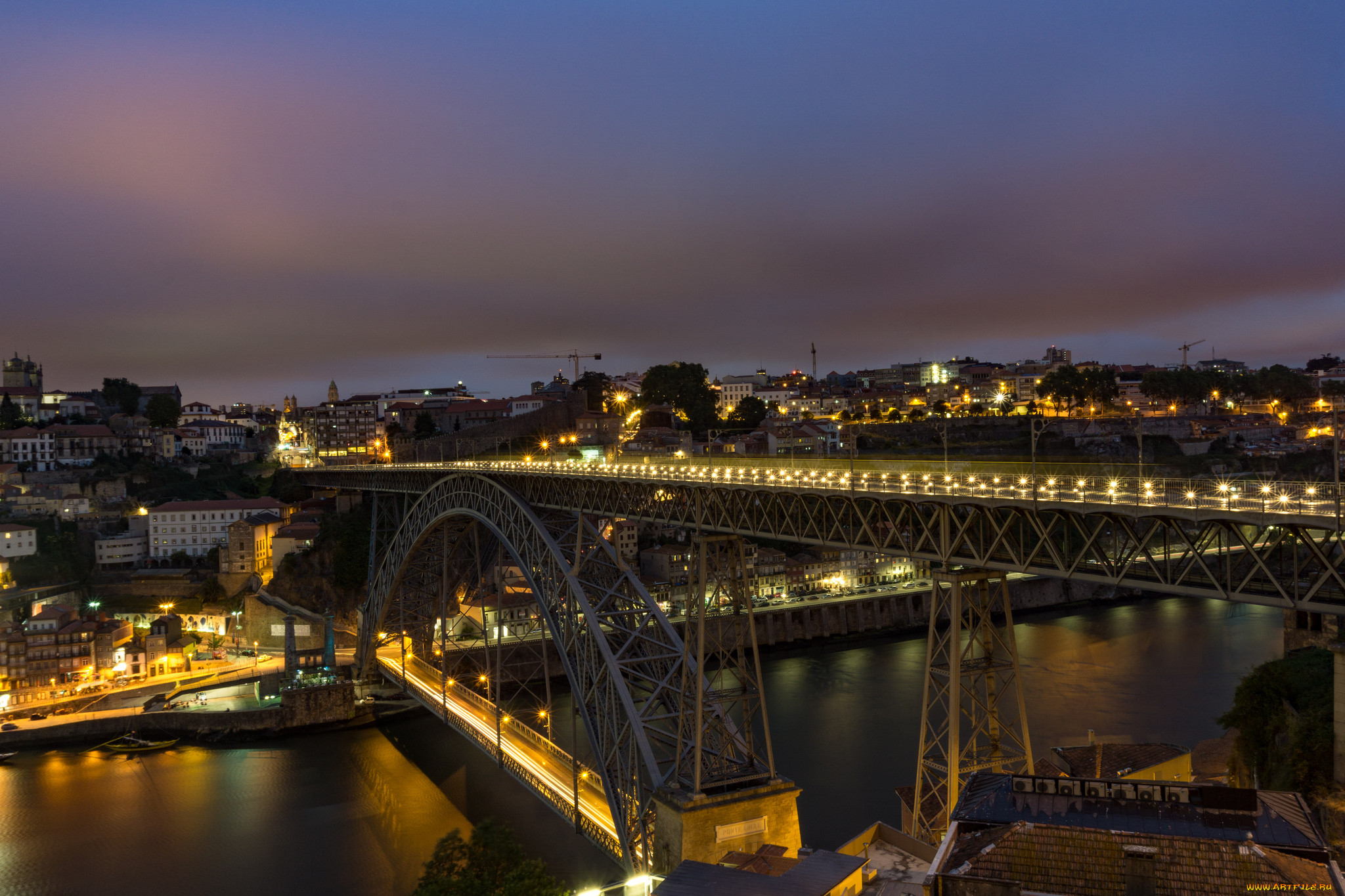 bridge ponte dom lu&, 237, s i at night,  porto  portugal, ,  , , 